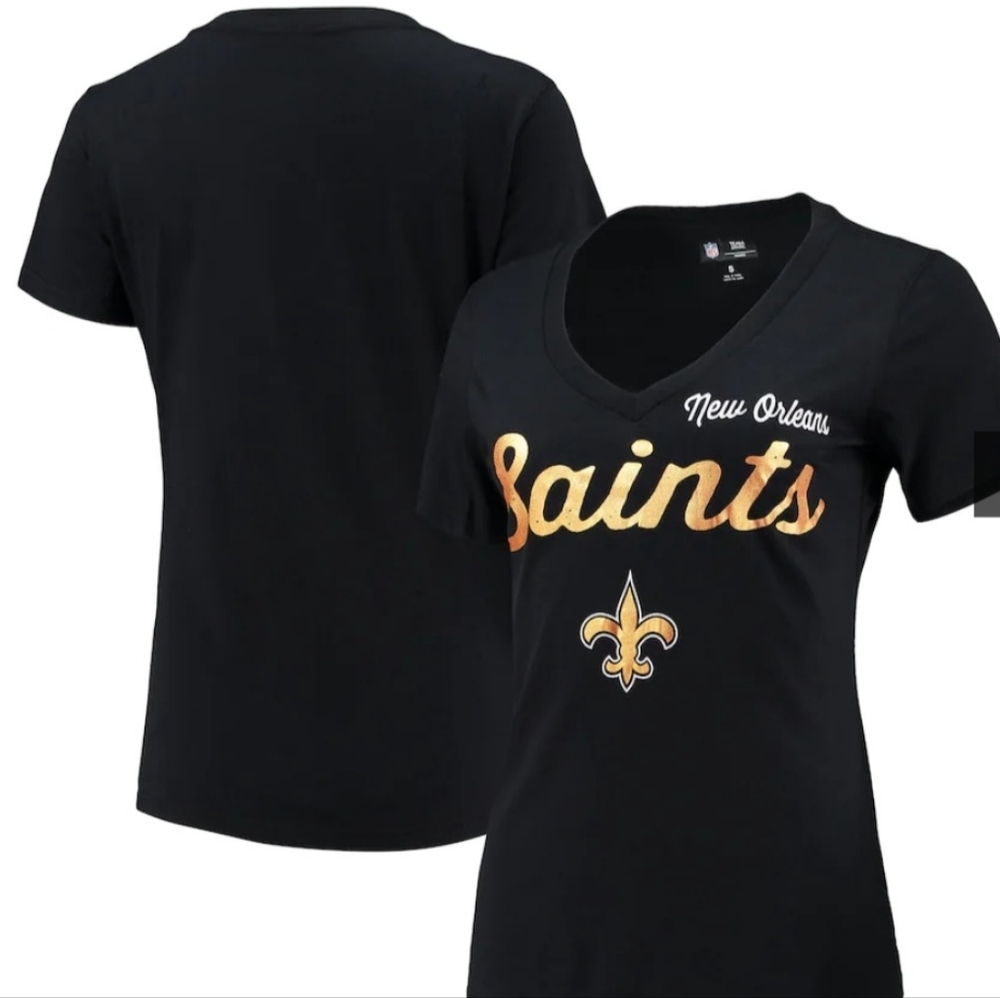 NFL Black and Gold New Orleans Saints Women's Short Sleeve Tee